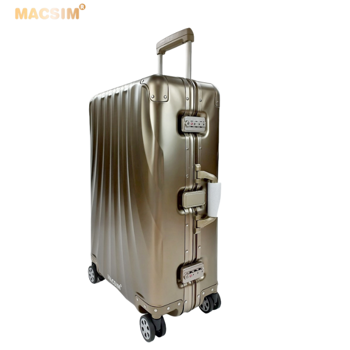 Vali hợp kim nhôm nguyên khối MS1307 Macsim cao cấp màu đen , màu bạc, màu Ti-gold cỡ 24inches