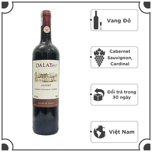 Rượu Vang Đỏ Dalatbeco Export 13.5% - 750ml