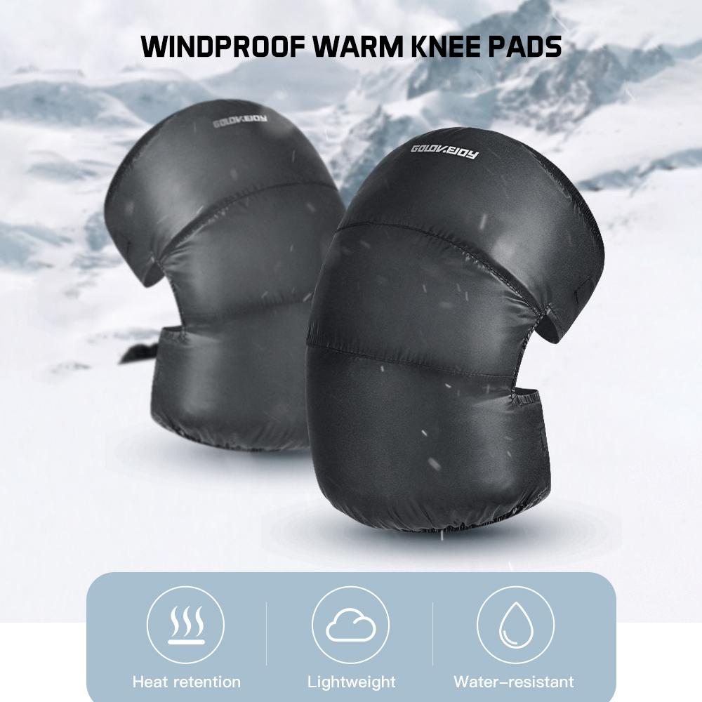Golovejoy Winter Warm Down Filled Knee Pads for Men and Women Windproof Thermal Knee Braces Sleeves for Outdoor Cycling Running Skiing