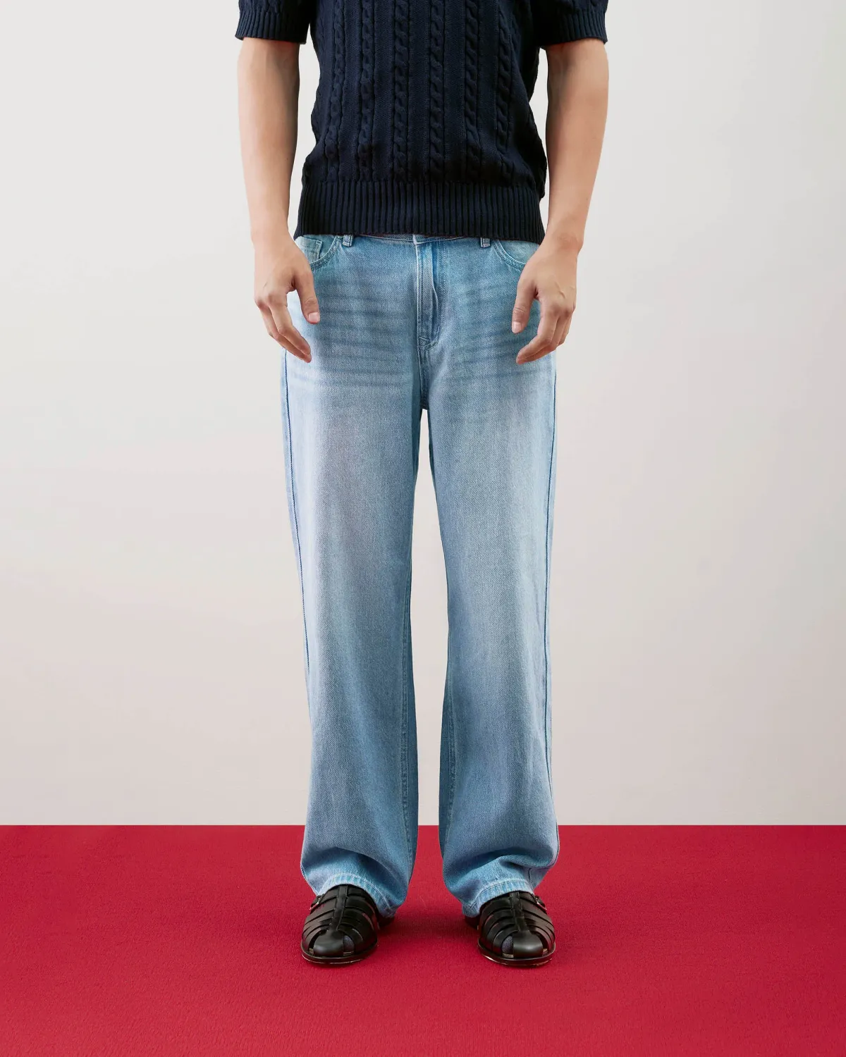 Quần jean Nam Xanh Nhạt Form Straight - ROUTINE 10F25DPA022