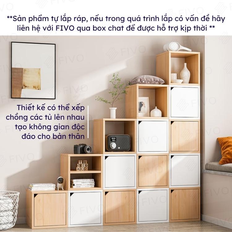 Kệ Tổ Ong Gỗ MDF FIVO FB02 Không Cửa 5 Màu Trẻ Trung Đa Năng Dễ Lắp Ráp (30 x 24 x 30 cm)- Hàng Chính Hãng - màu xanh