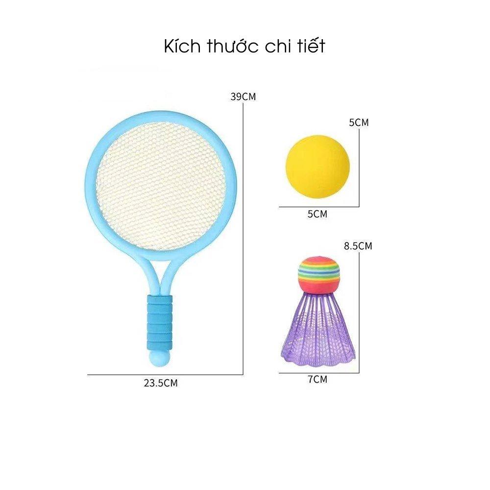 Bộ vợt cầu lông cho bé 2in1 kiêm tennis đồ chơi trẻ em đánh cầu lông vận động