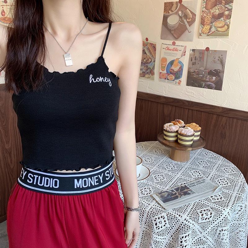 MS227 Áo 2 dây honey viền lượn sóng