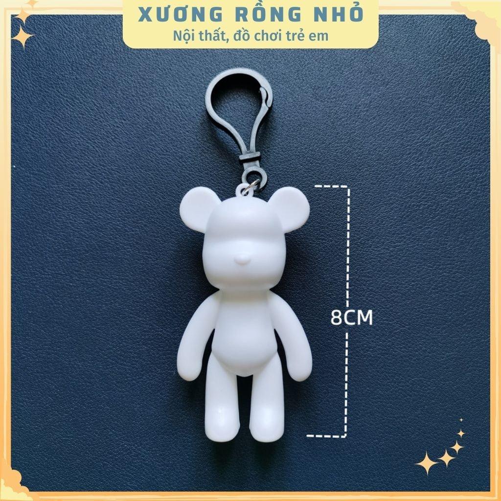 Móc Khóa Bearbrick Đổ Màu phôi gấu màu trắng 2 kiểu dáng phụ kiện móc khóa DIY tự làm