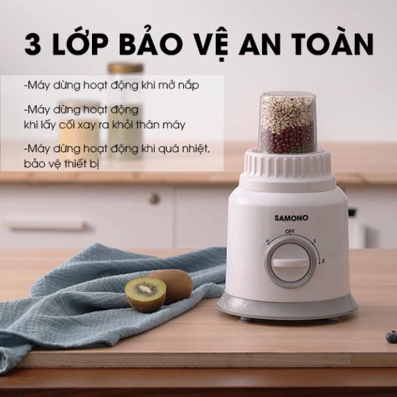 HOẢ TỐC - Máy xay sinh tố đa năng 300W SAMONO SW-BB300A - Kèm 2 cối xay phụ gia, nước ép - Hàng chính hãng