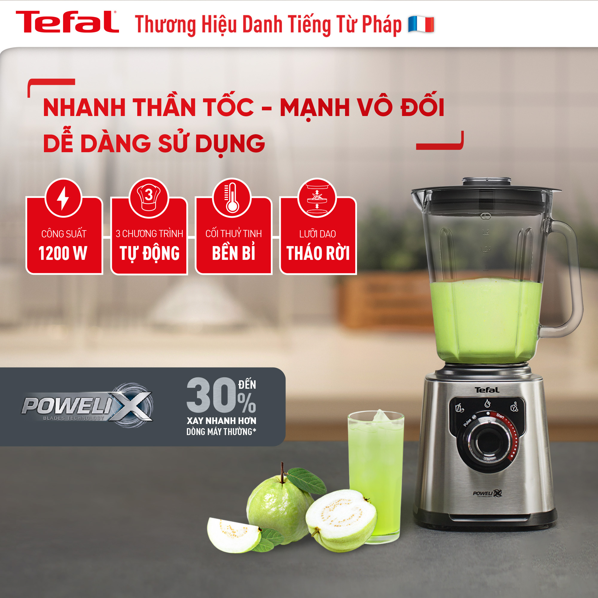 Máy xay sinh tố Tefal PerfectMix BL871D31 - Hàng chính hãng