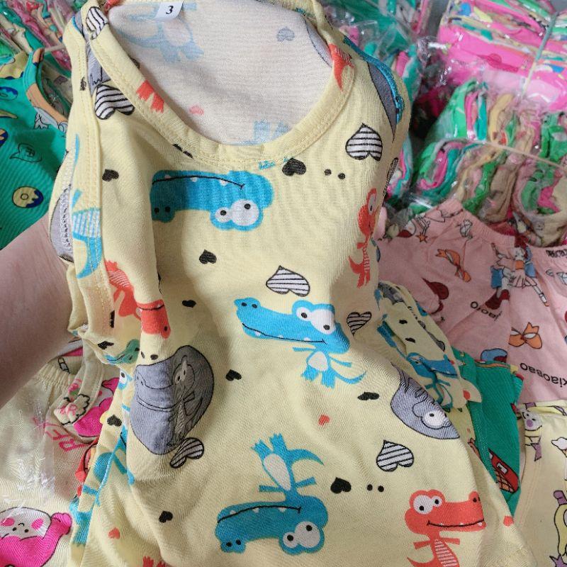Bộ ba lỗ bé trai chất cotton co giãn 4c