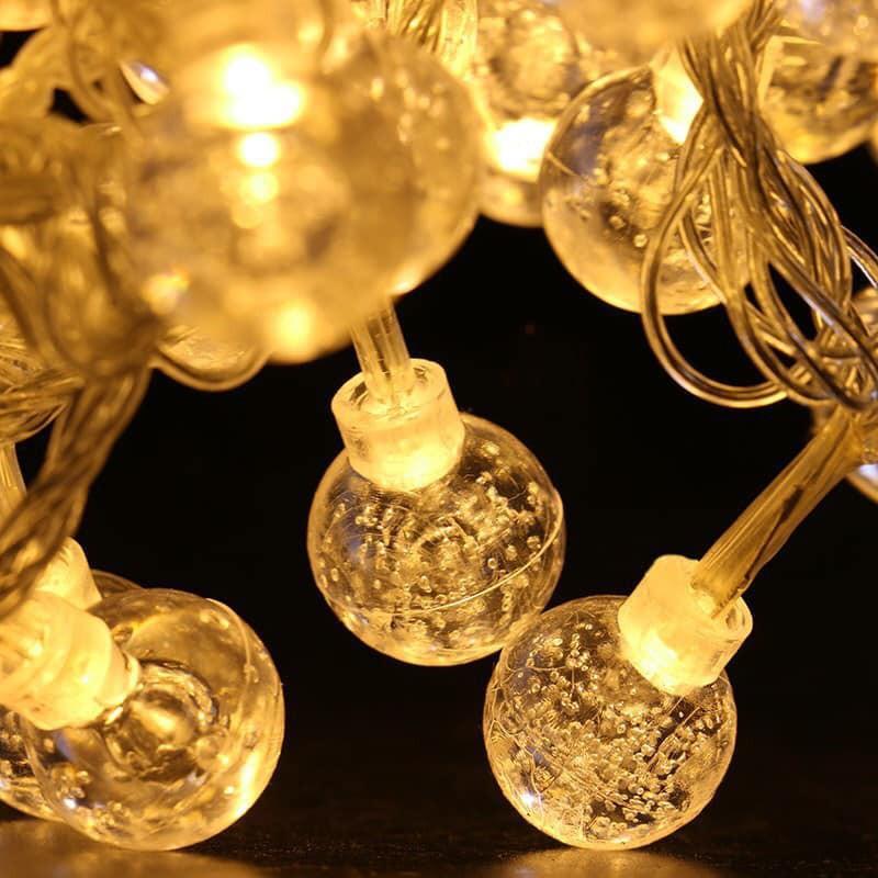 Dây đèn Led trang trí bi bọt trong suốt mini 6 mét màu vàng nắng chạy pin AA