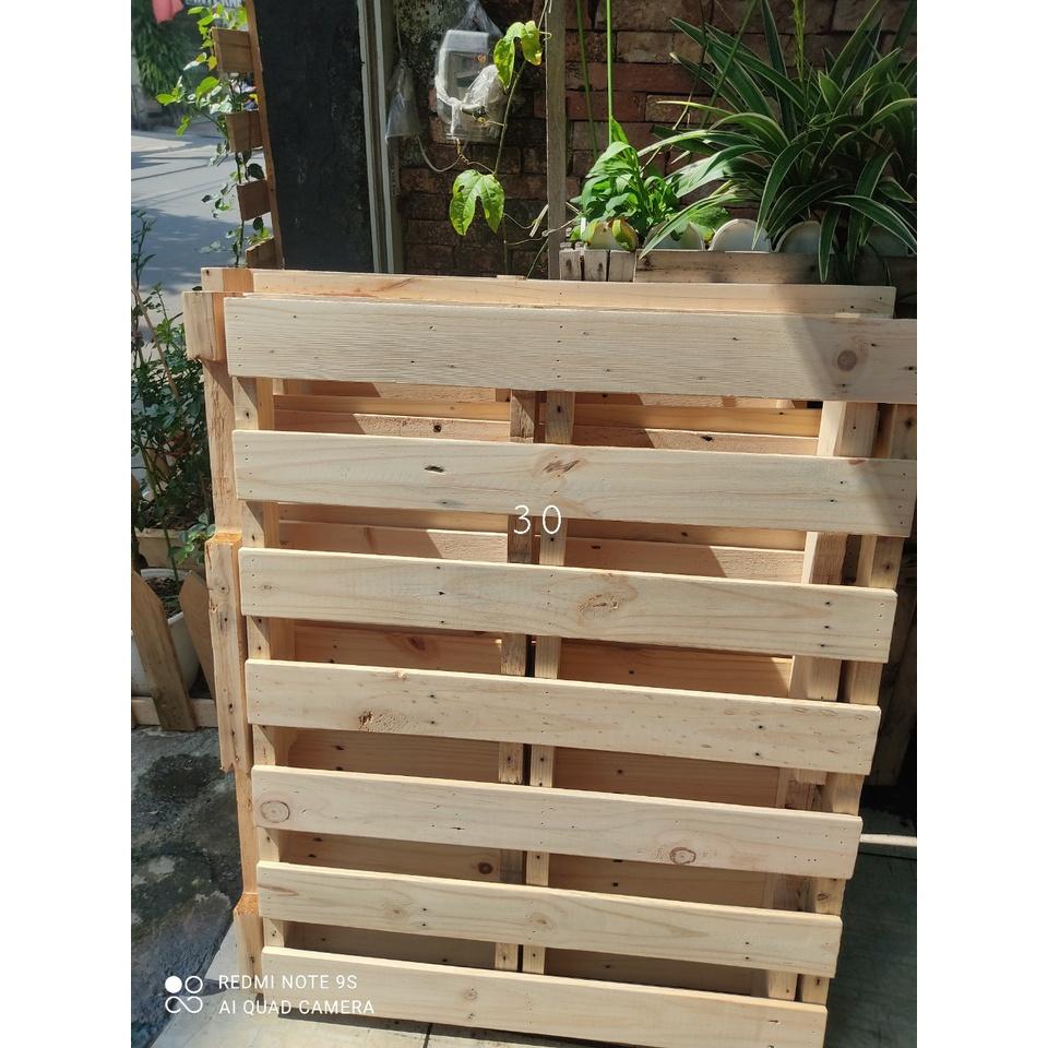 Giường Pallet / Giường Ngủ Pallet Gỗ Thông Gấp Gọn / Giường Gỗ Thông nhập khẩu Mới 95%