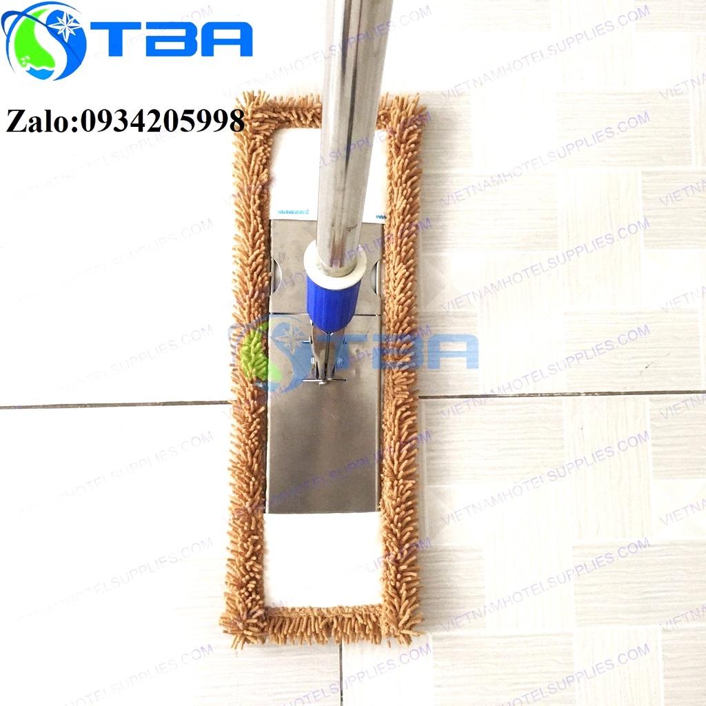 Cây lau sàn công nghiệp bản 45cm cán tăng đơ nhập khẩu cao cấp với sợi microfifer màu nâu siêu thấm hút