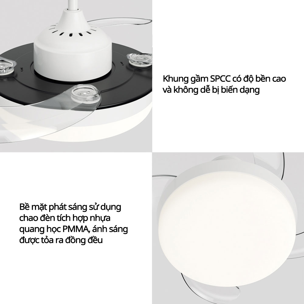 Đèn quạt trần thông minh Xiaomi Yeelight C1060 – DC Inverter siêu tiết kiệm điện – Kết nối App Hàng chính hãng