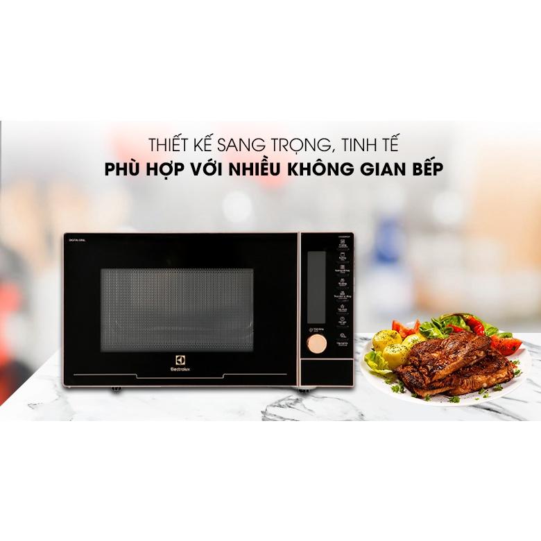 Lò vi sóng ELectrolux 25L EMG25D89GGP Rosegold - Điện tử có nướng 1000W; 9 chương trình; Vi sóng 5 mức 900W - Hàng chính hãng