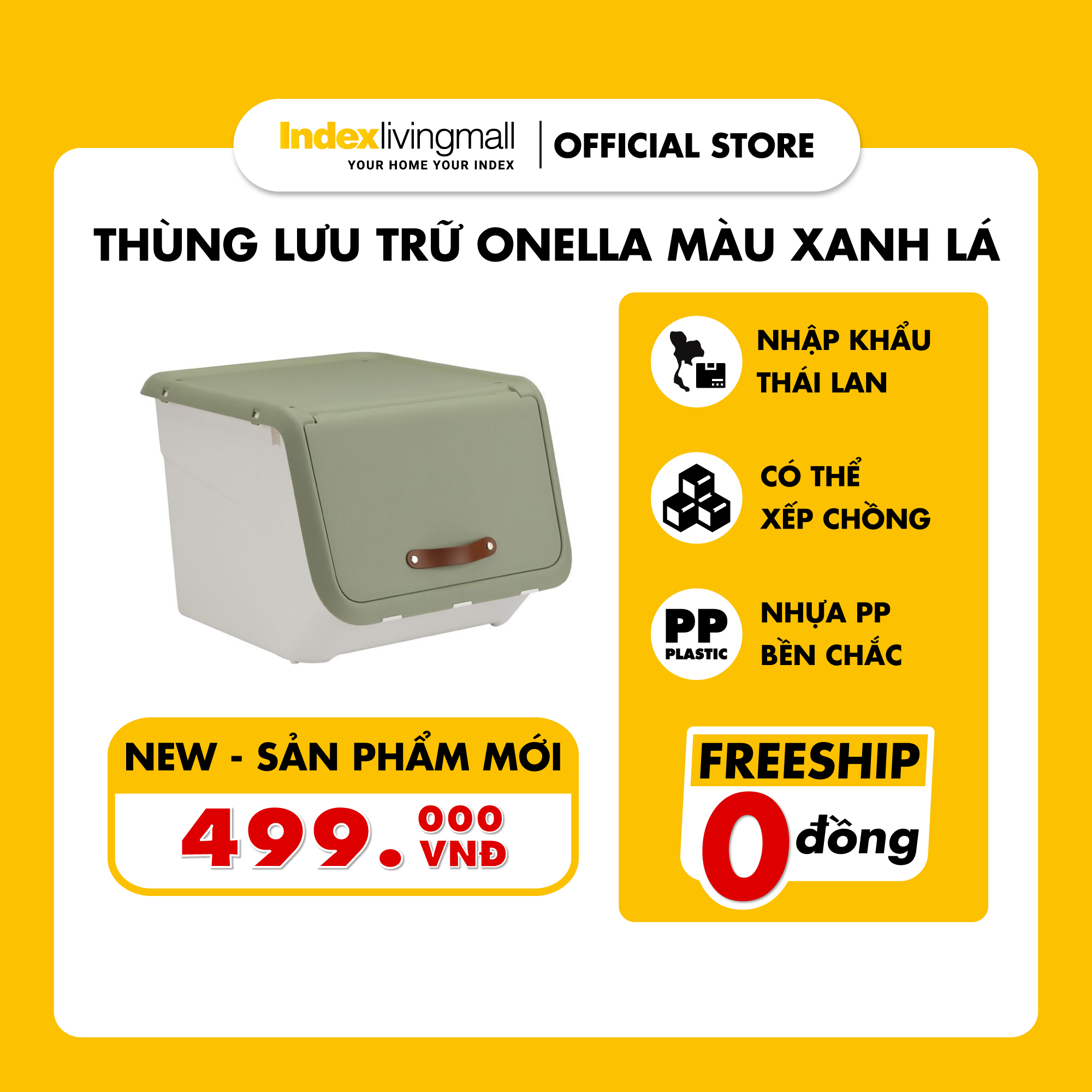 Thùng nhựa đựng đồ đa năng ONELLA  dung tích 35 Lít | Index Living Mall | Nhập khẩu Thái Lan