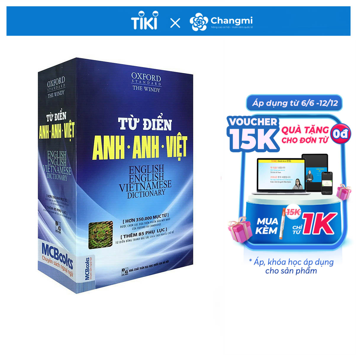 Từ Điển Anh Anh Việt Phiên Bản Bìa Mềm Màu Xanh - Giải Nghĩa Đầy Đủ Ví Dụ Phong Phú