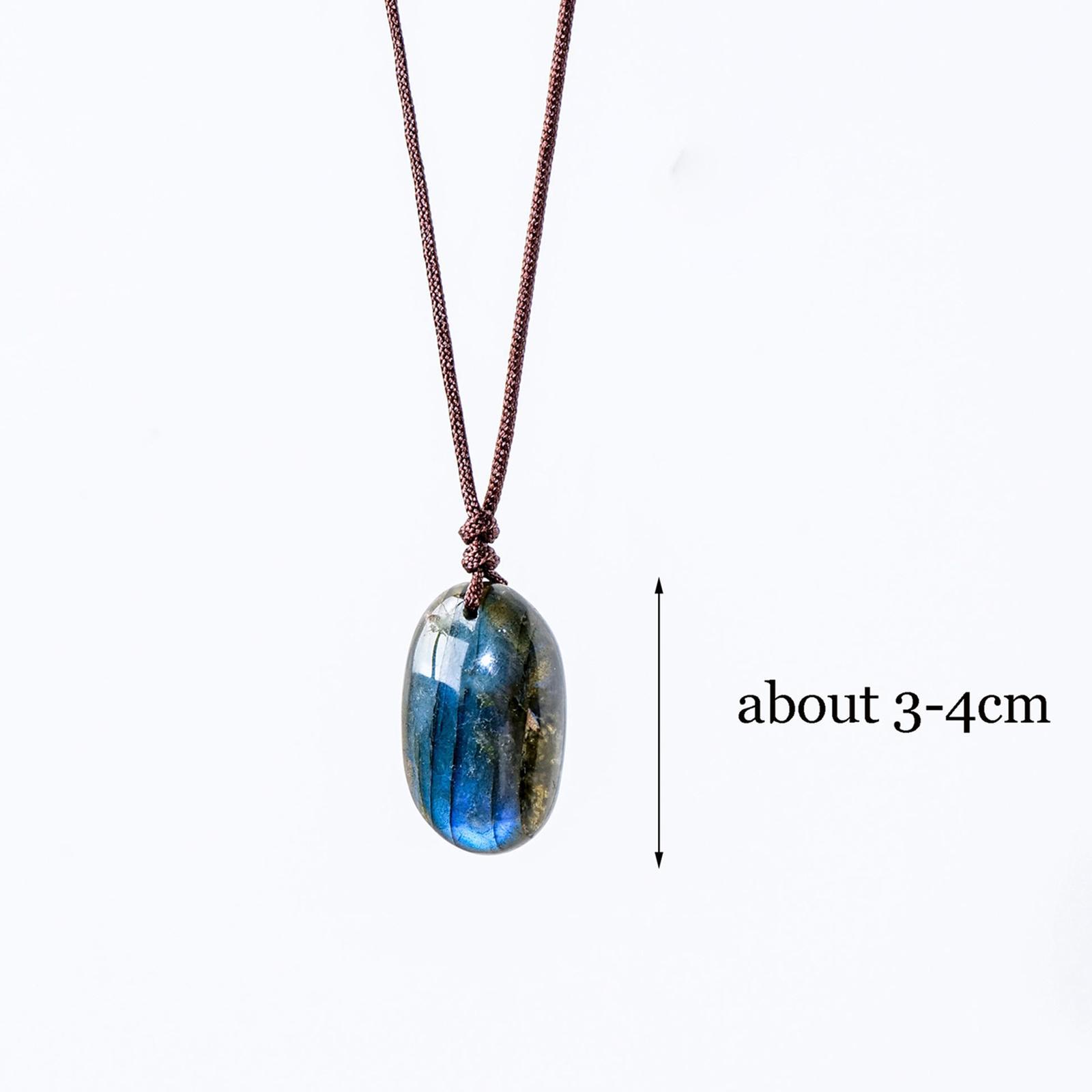 Labradorite Necklace Pendant Drop Retro Delicate Trendy Oval Pendant Necklace Charm Necklace for Birthday Gift Anniversary Girls  Boys