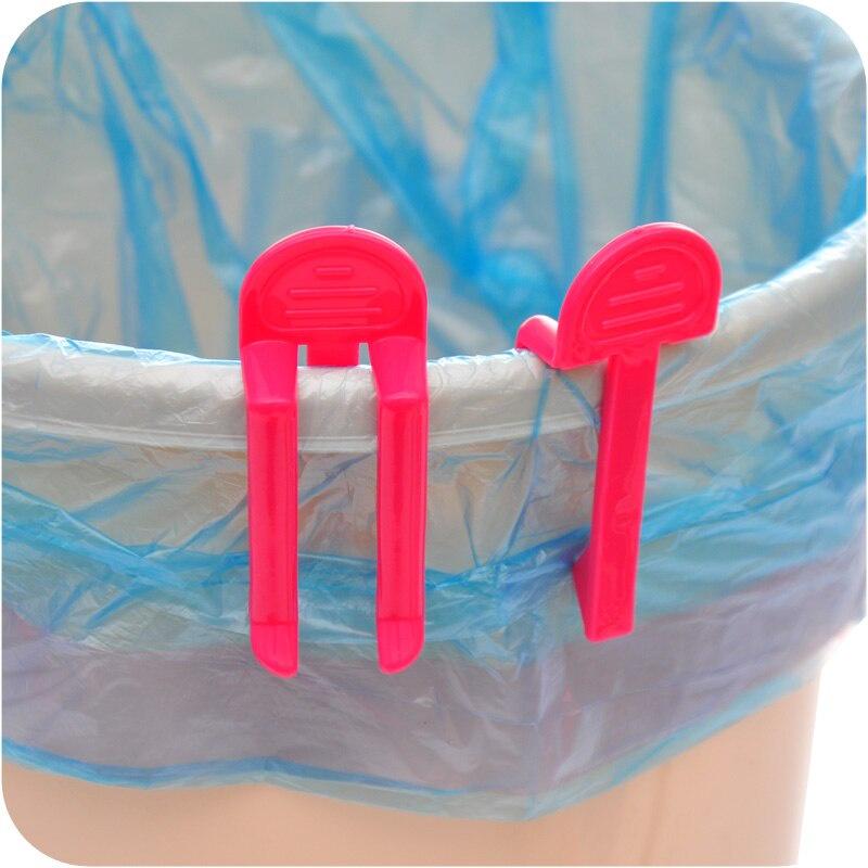 5 pcs/set Creative Candy Color Trash Cans Side Clip Garbage Bags Fixed Clip