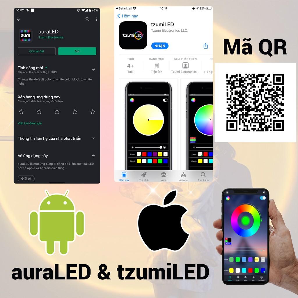 Đèn Sunset L11 điều khiển bằng app tzumiLED trên smartphone -Có tới 16 triệu màu, nhiều chế độ nháy theo nhạc hot tiktok