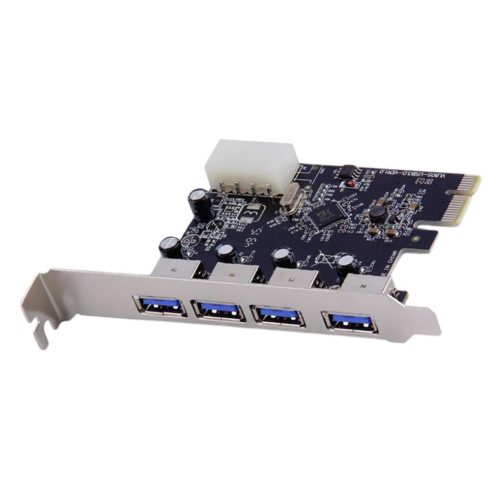 USB PCIe Card, 4-Port USB 3.0 Express Card Expansion card, PCI-E to USB