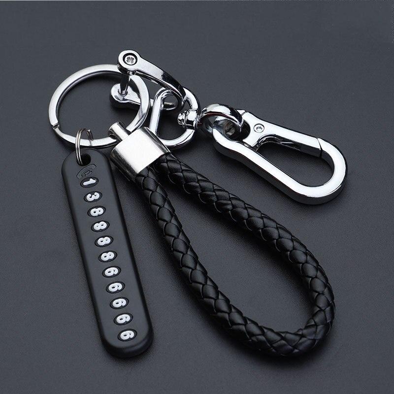 Anti-Lost Car Key Pendant Split Rings Keychain Phone Number Card Keyring Auto Vehicle Key Chain Car Outdoor Climbing Accessories