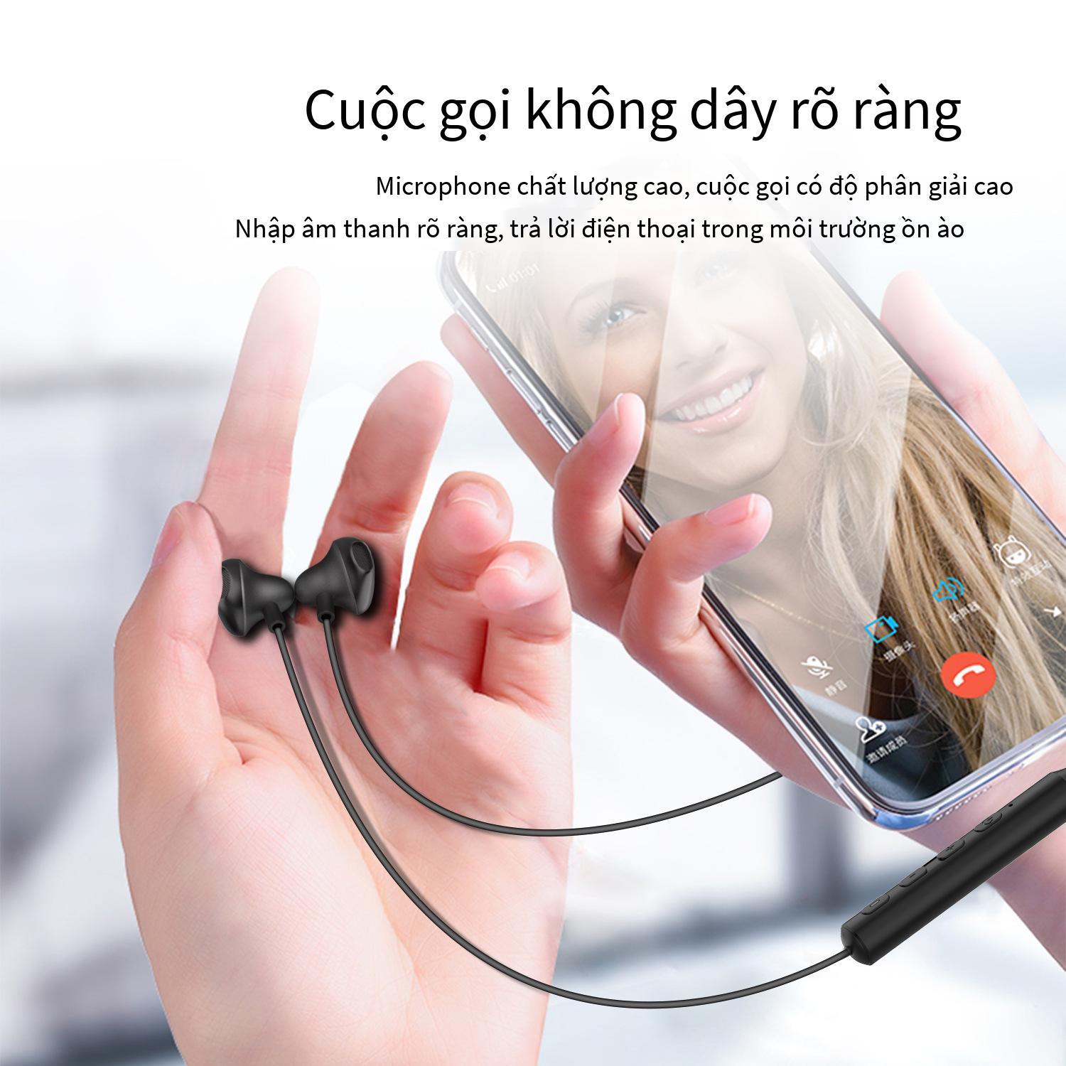 Khuyến mại mới Tai nghe Bluetooth W18 thể thao không dây chạy in-ear thời lượng pin chờ siêu dài có dây giảm tiếng ồn