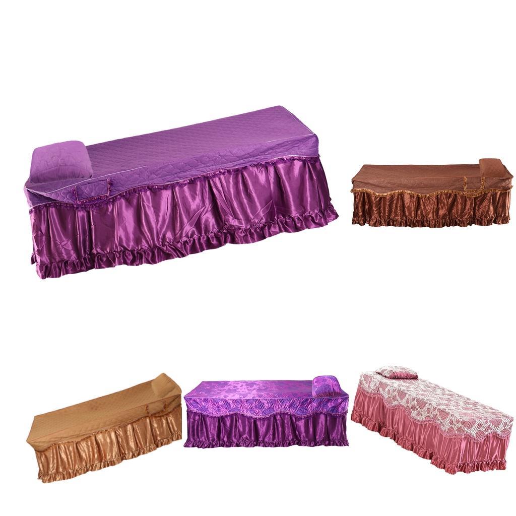 Massage Table Skirt Beauty Bed Valance Sheet Cover Pillow Case