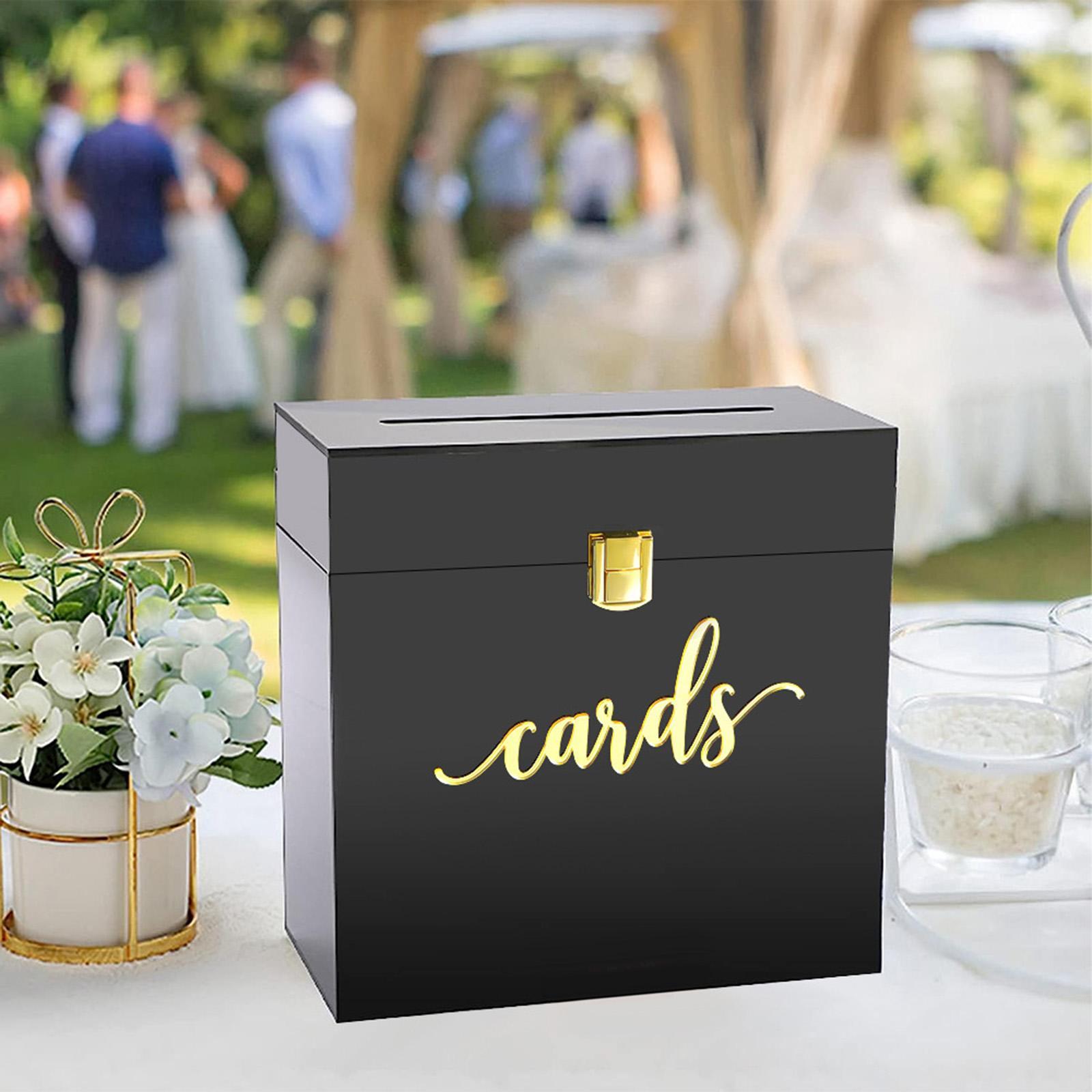 Black Acrylic  Box with Slot  Holder for Engagement