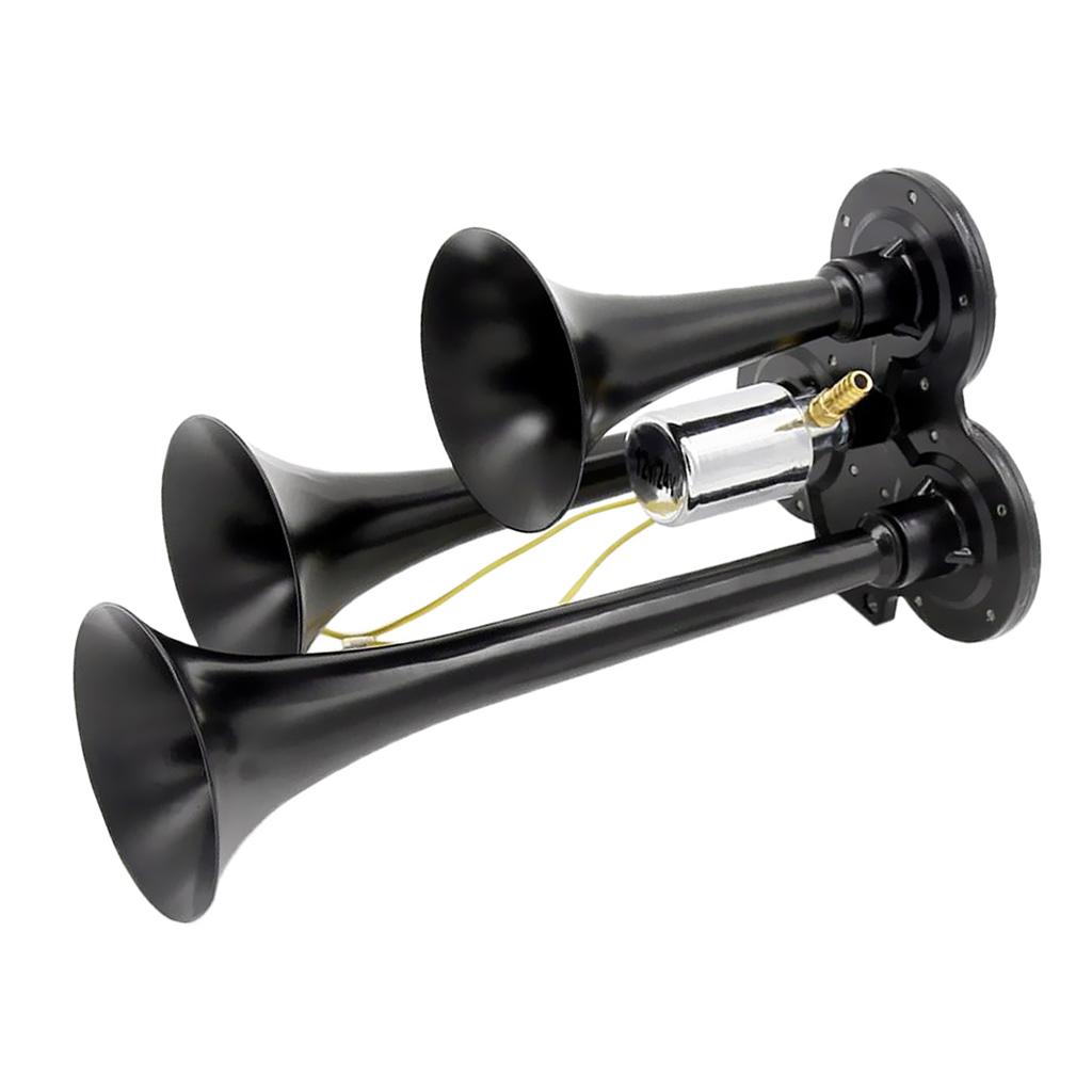12V-24V Air Horn Kit Triple Trumpet Train for Car Truck Boat RV SUPER LOUD