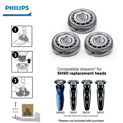 Bộ 3 lưỡi cạo râu Philips SH90 - Series 9000 (S9xxx) &amp; Series 8000 (S8xxx)