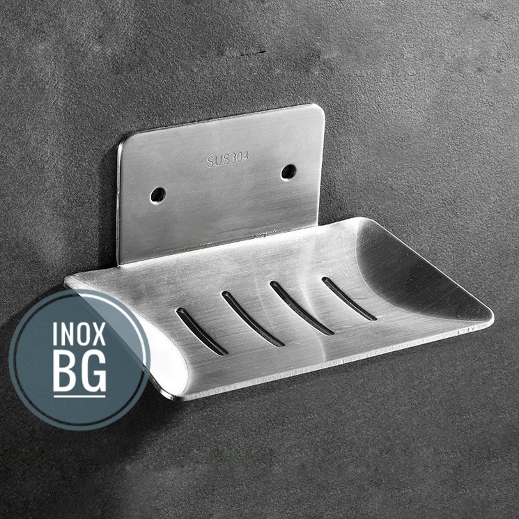 Khay đựng xà phòng tắm inox 304 mờ dán tường hoặc khoan tường