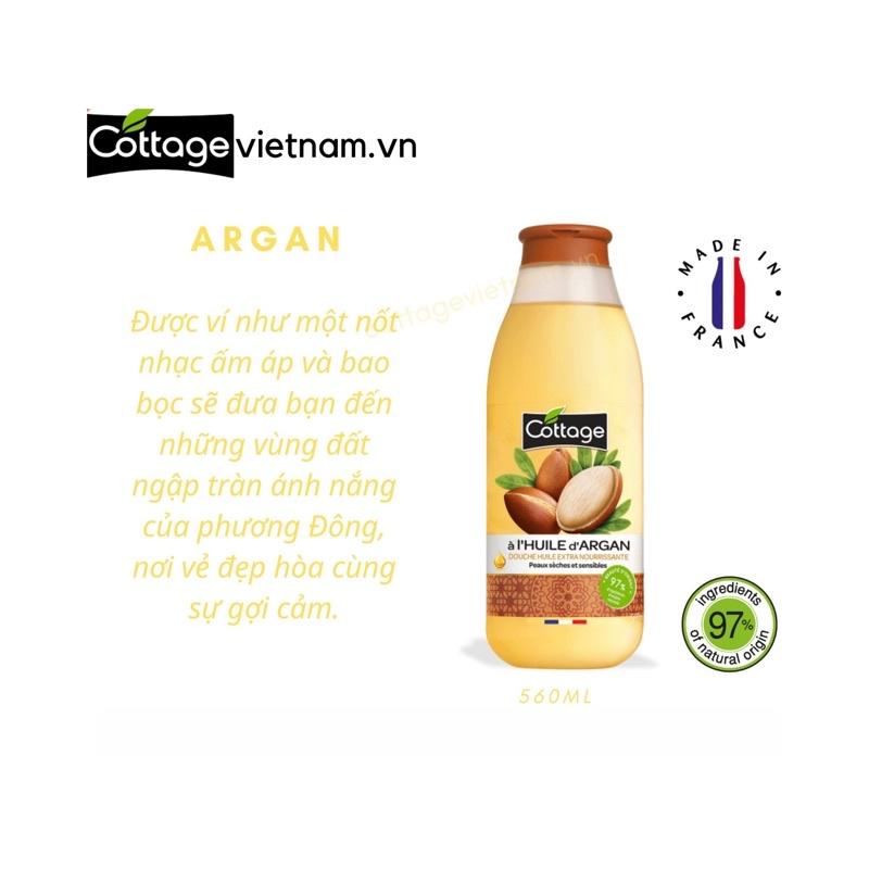 Sữa tắm Cottage từ Pháp, dung tích 560ml, hương hạt Argan