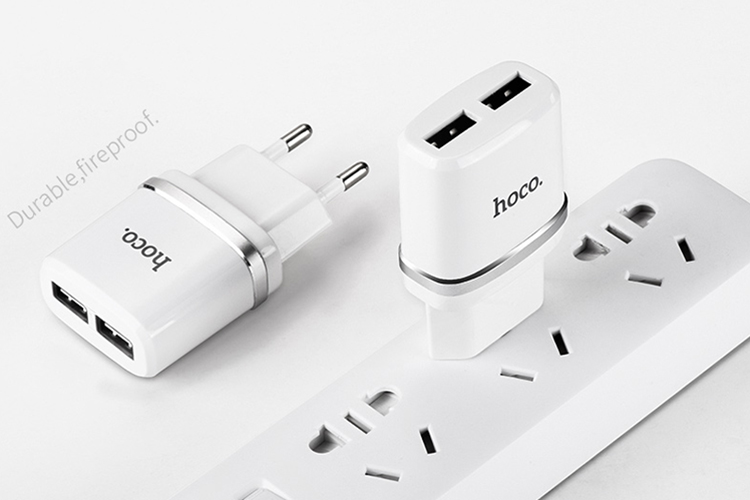 Bộ Adapter Và Cáp Sạc USB Lightning Hoco C12 - Hàng Chính Hãng