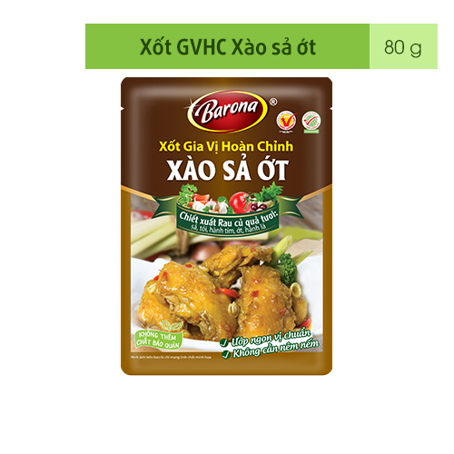 Xốt Gia Vị Hoàn Chỉnh Barona - Xào Sả Ớt 80g