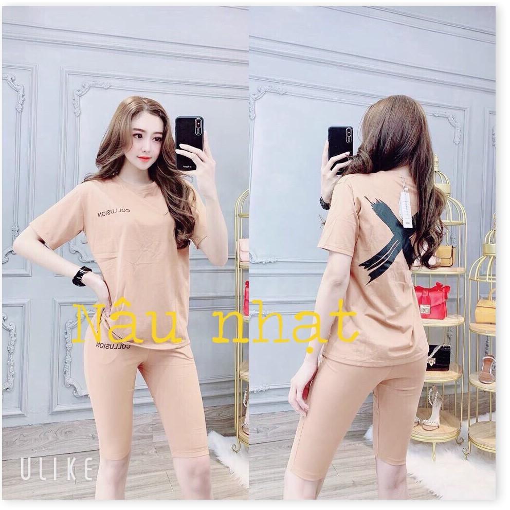 Set bộ lửng áo form rộng - thun cotton co giãn