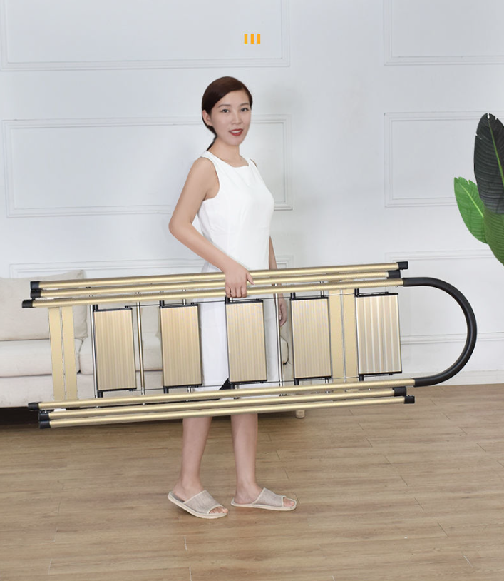 Giàn phơi quần áo xếp gấp, thang nhôm xương cá Foldable Clothes Drying Rack, Aluminum Alloy Step Ladder