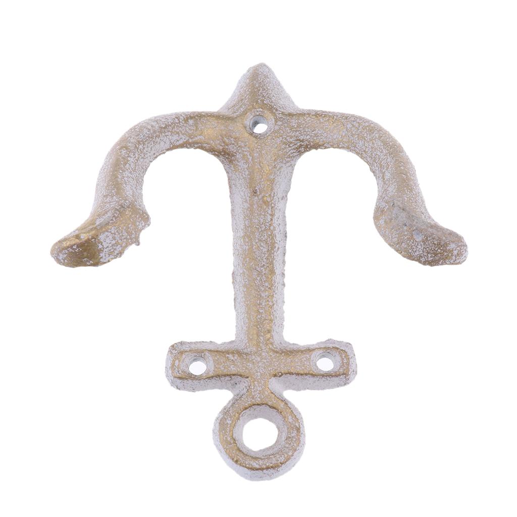 4x Wall Hook Heavy Duty Rack Hanger White Wall Mounted Vintage Anchor Shape