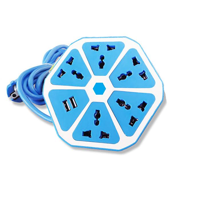 Ổ Cắm Điện Đa Năng Lục Giác 5 Ổ Cắm Điện+ 2 Cổng Usb Siêu Tiên Lợi - Hàng Chất Lượng