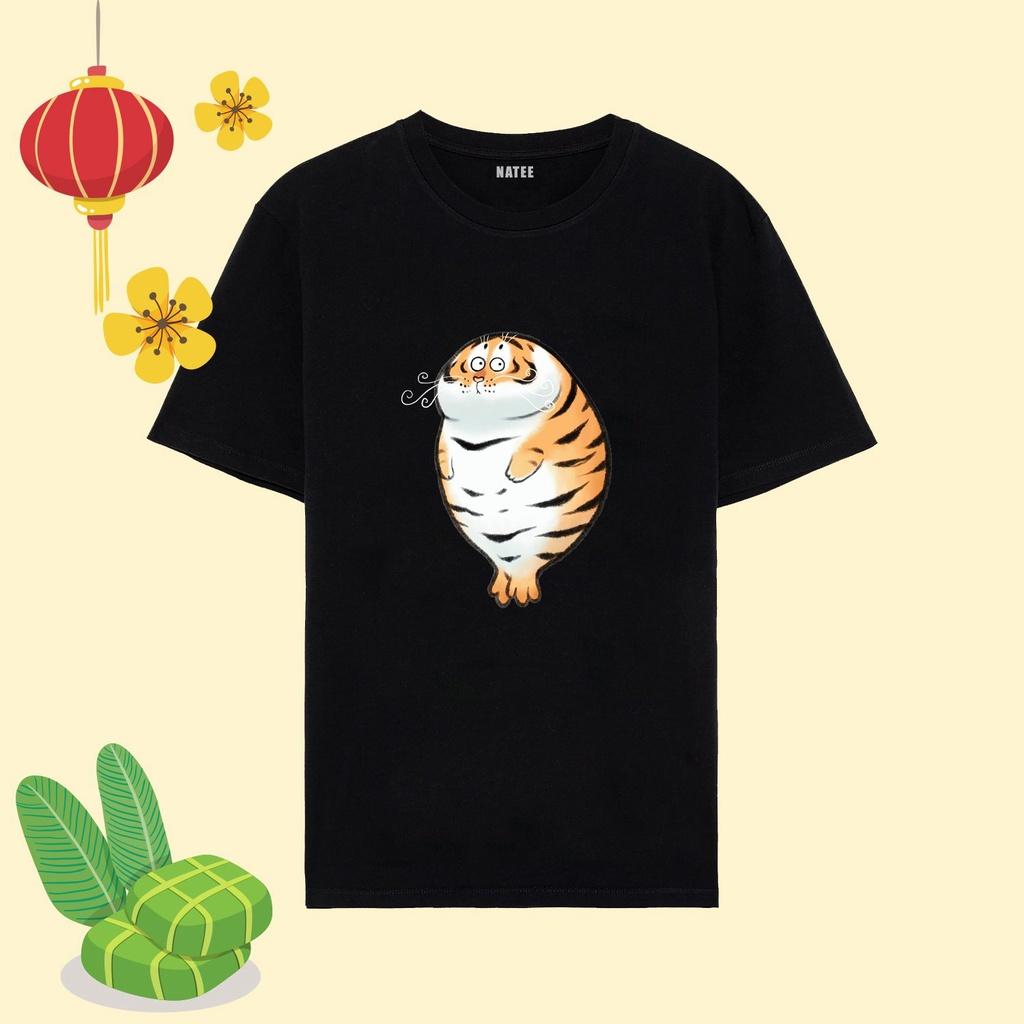 Áo Thun Nam Nữ Unisex Natee In Hình Hổ Cute - Áo Thun Chất Vải Cotton Mềm Mịn, Thoáng Mát, Không Nhăn, Không Xù