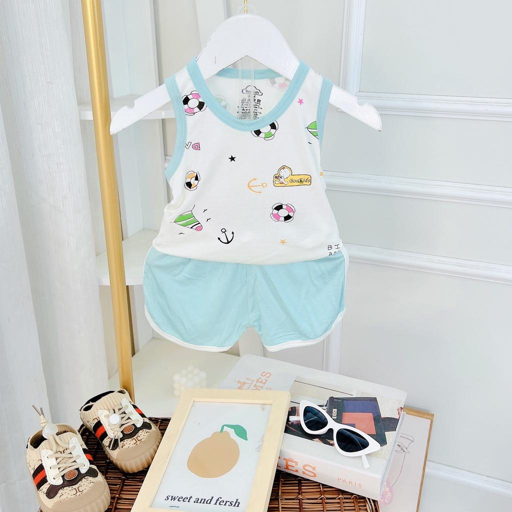 Bộ Ba Lỗ Cao Cấp Vải Thun Lạnh Cho Bé Sơ Sinh Từ 3-11kg, Vải Mềm - Đẹp - Thông Thoáng Thấm Hút Mồ Hôi Tốt -