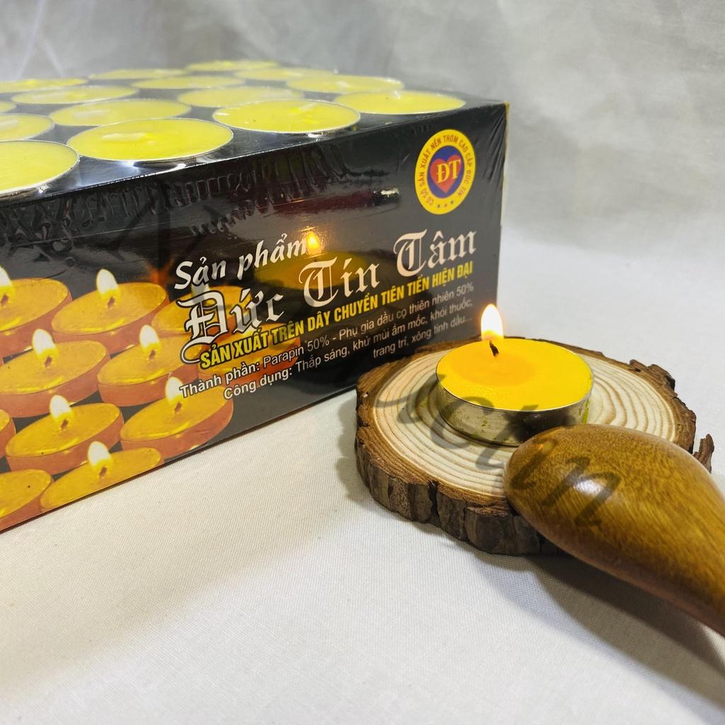 Hộp nến bơ 100 viên Tealight cao cấp không khói không mùi an toàn cho người sử dụng