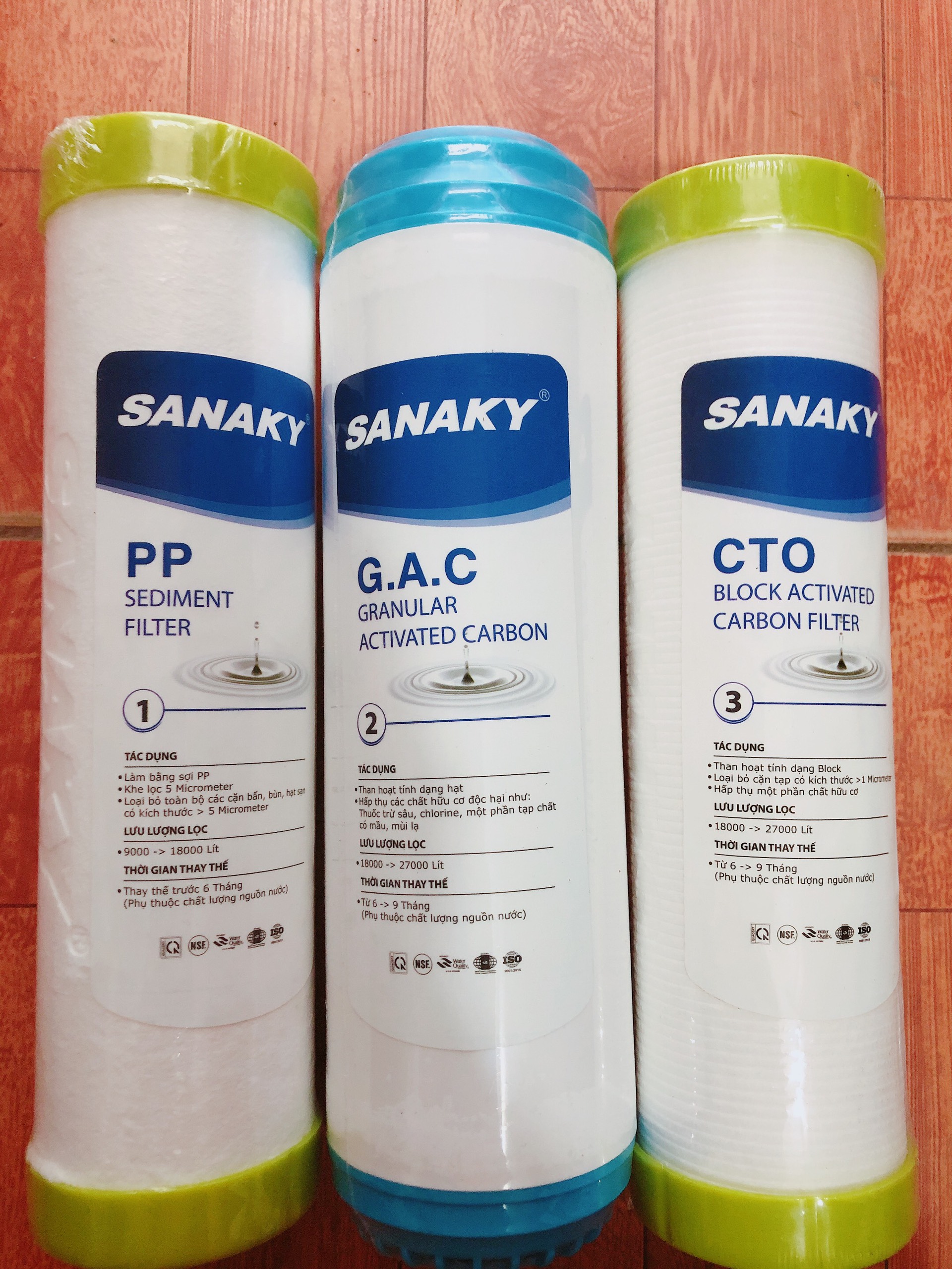 Bộ lõi lọc nước Sanaky số 1, 2, 3