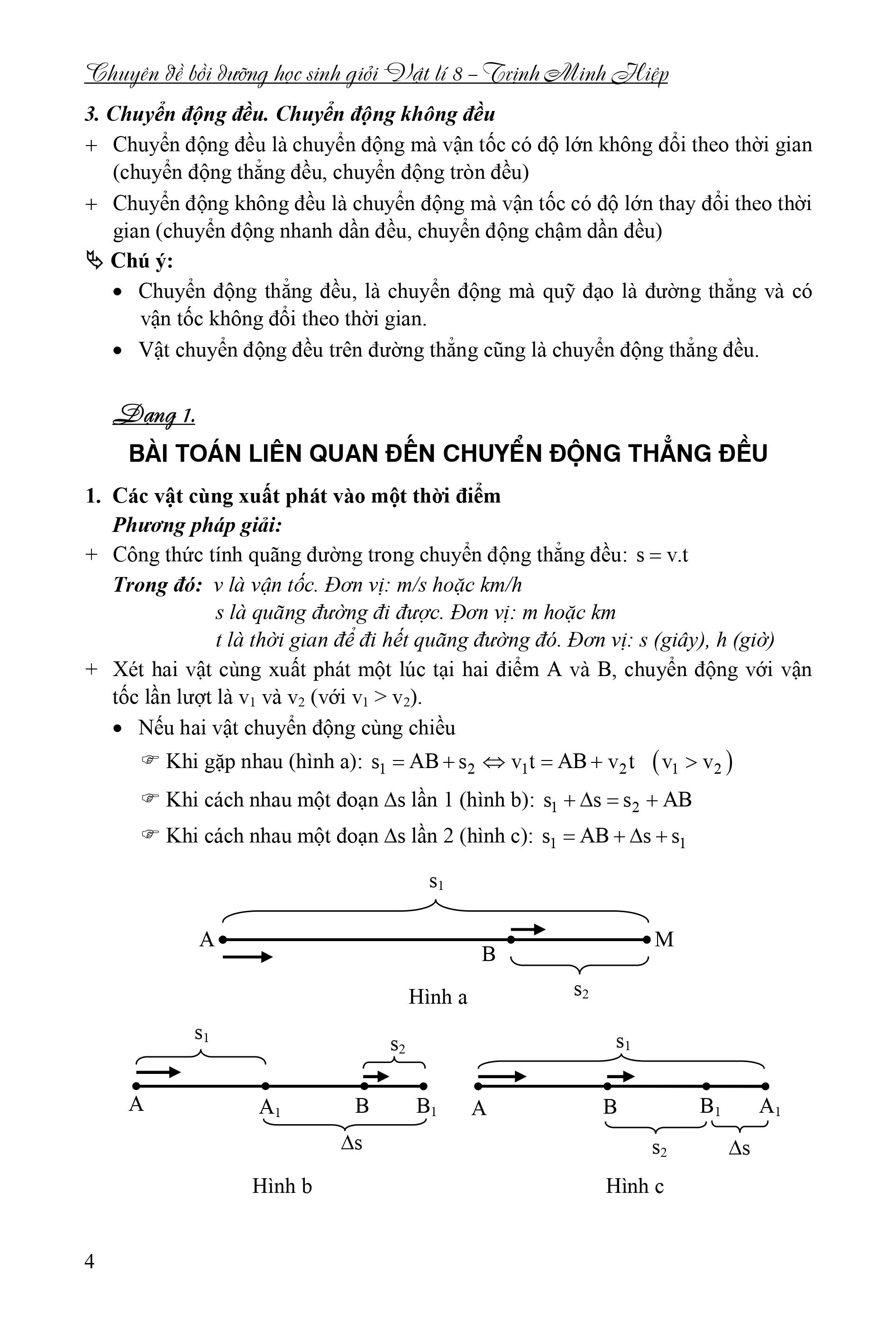 Chuyên đề bồi dưỡng học sinh giỏi Vật lí 8