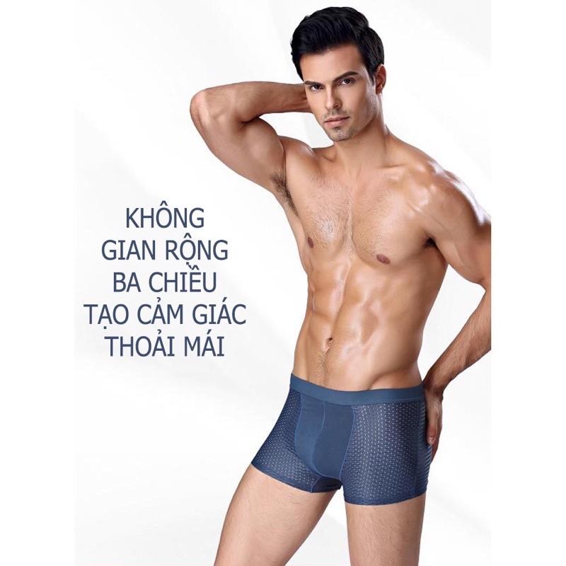 Combo 4 quần sịp đùi boxer thông hơi cao cấp dành cho nam