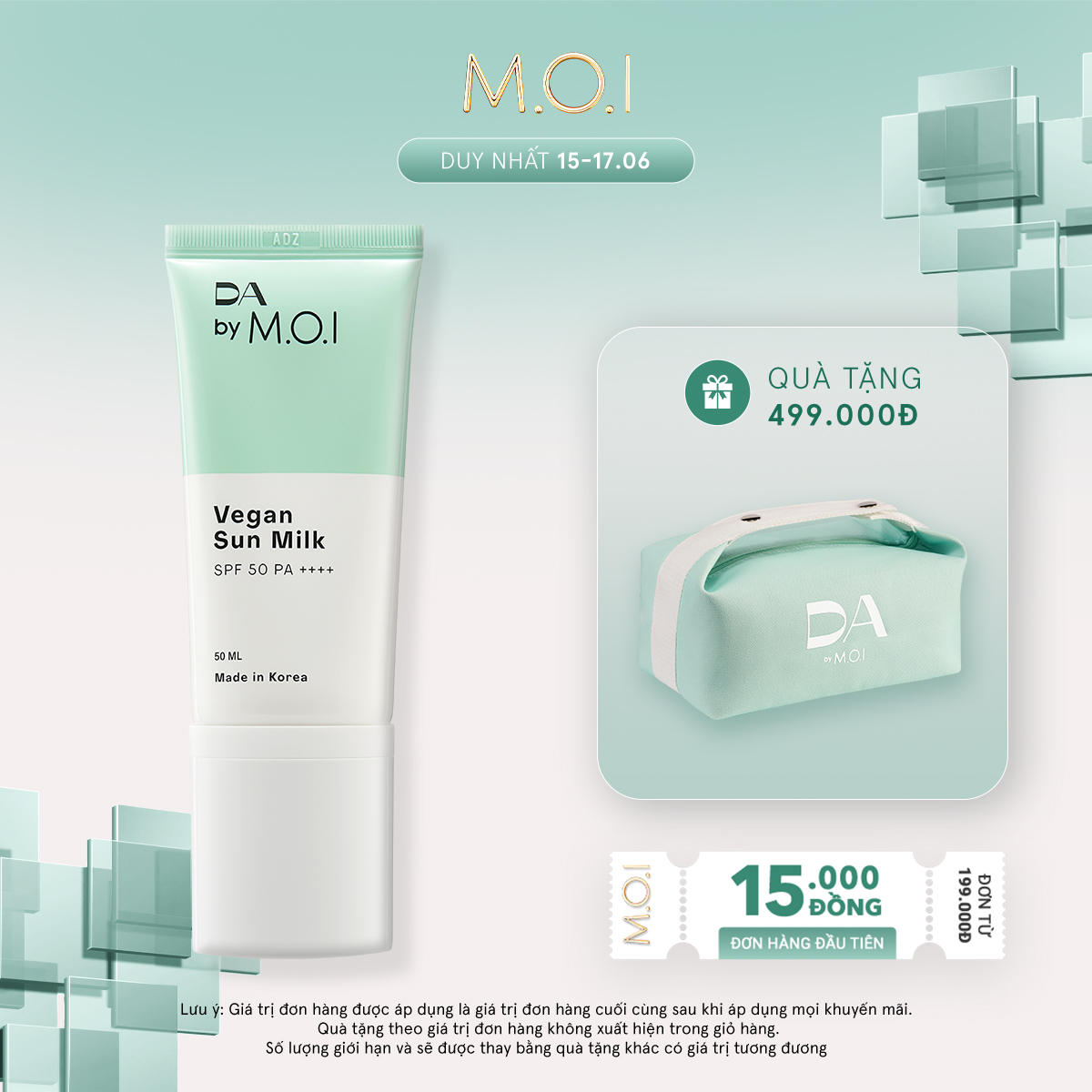 Kem chống nắng thuần chay DA by MOI Vegan Sun Milk 50ml