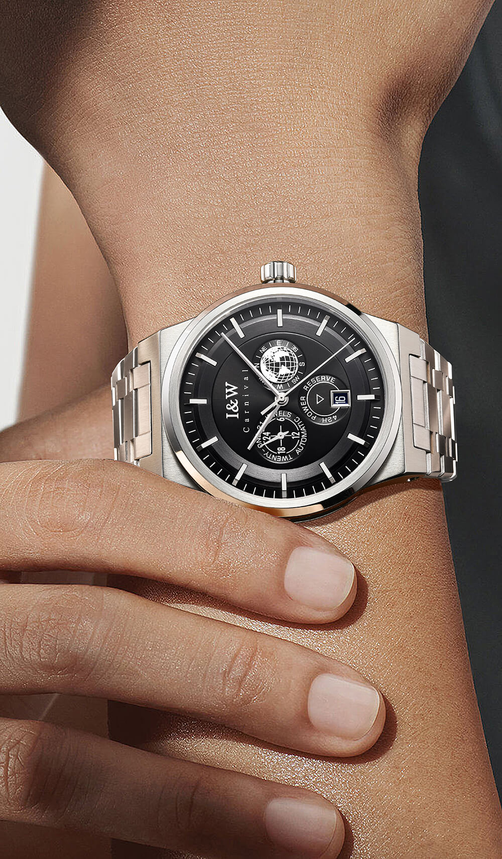 Đồng hồ nam chính hãng IW Carnival IW782G-8 ,kính sapphire,chống xước,chống nước 50m,Bh 24 tháng,máy cơ (automatic)