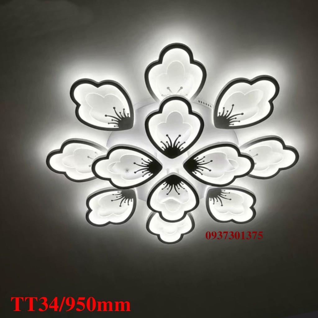 Đèn Mâm ốp Trần Led Hiện Đại Có Điều Khiển 3 Chế Độ Ánh Sáng