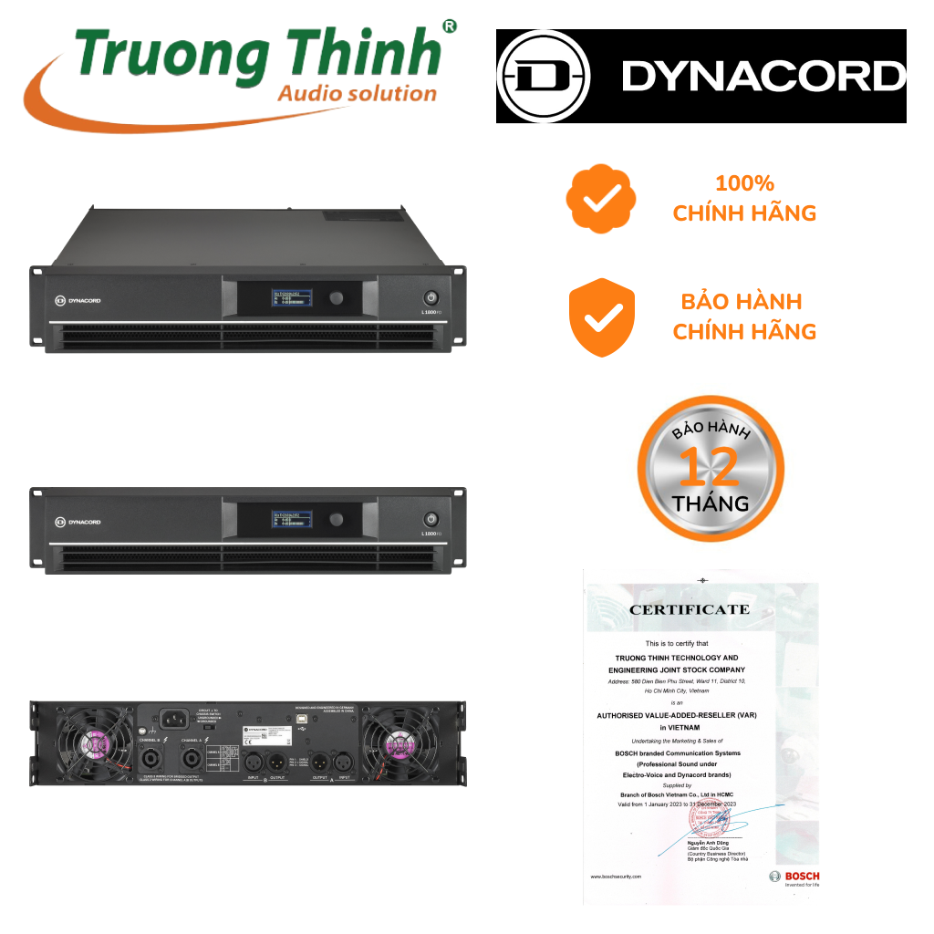 Bộ tăng âm điện có DSP 2x950w Dynacord L1800FD - Power amplifier Dynacord L1800FD - Hàng chính hãng