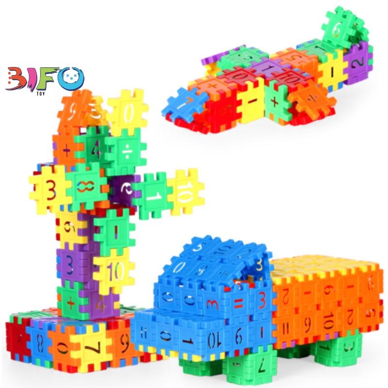 Bộ 50 khối nhựa xây dựng Building block 4x4cm siêu thú vị đồ chơi lắp ghép xếp hình nhiều màu sắc cho bé