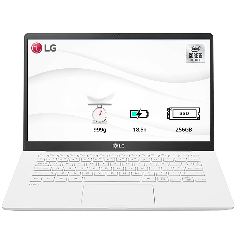 Laptop LG Gram 2020 14ZD90N-V.AX53A5 (Core i5-1035G7/ 8GB/ 256GB NVMe/ 14 FHD IPS/ NonOS/ White) - Hàng Chính Hãng