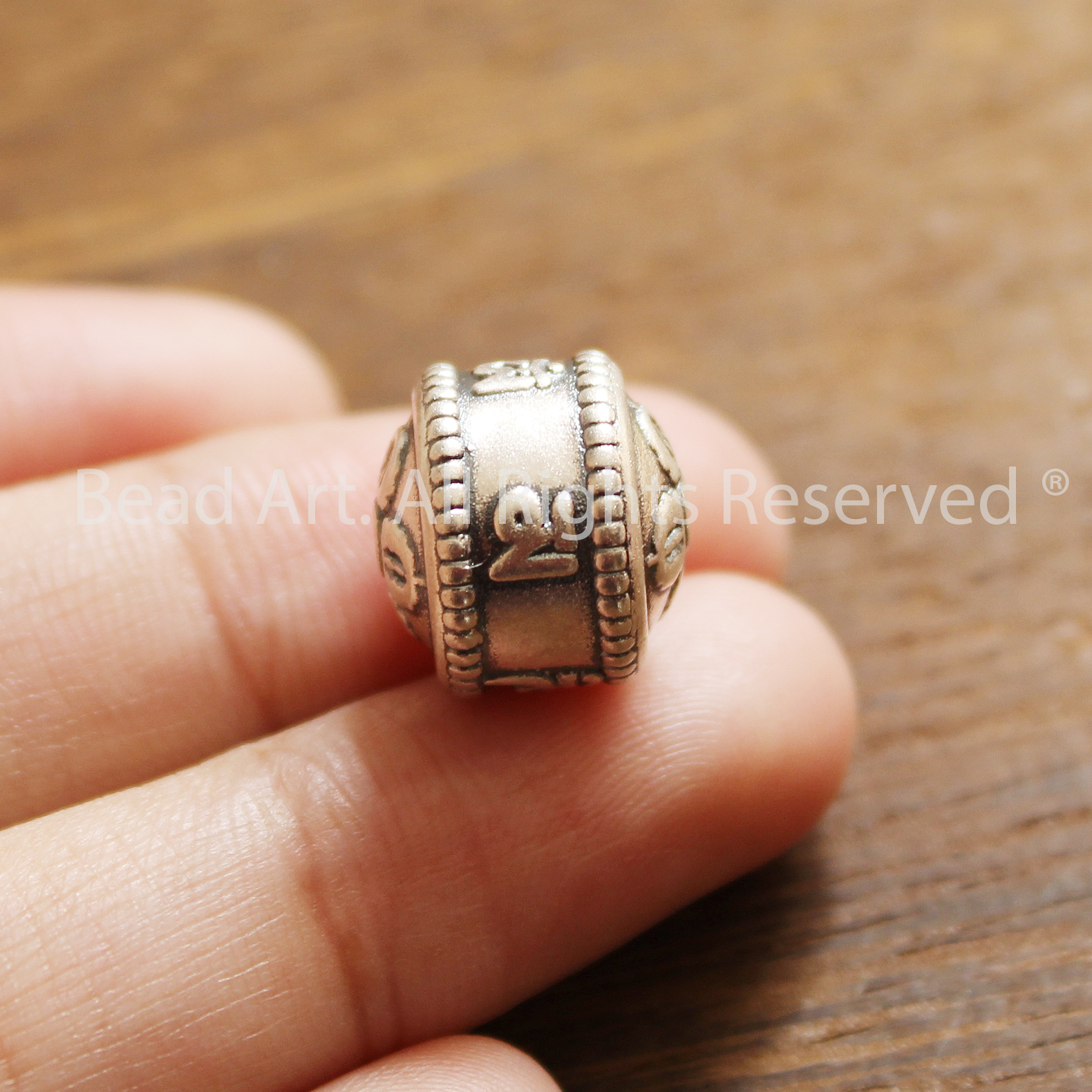 [1 Cái] 13x12MM Charm Khắc Lục Tự Chú Om Mani Padme Hum Bạc 925, Phối Vòng Tay Phong Thuỷ, Chuỗi Hạt, Trang Sức - Bead Art