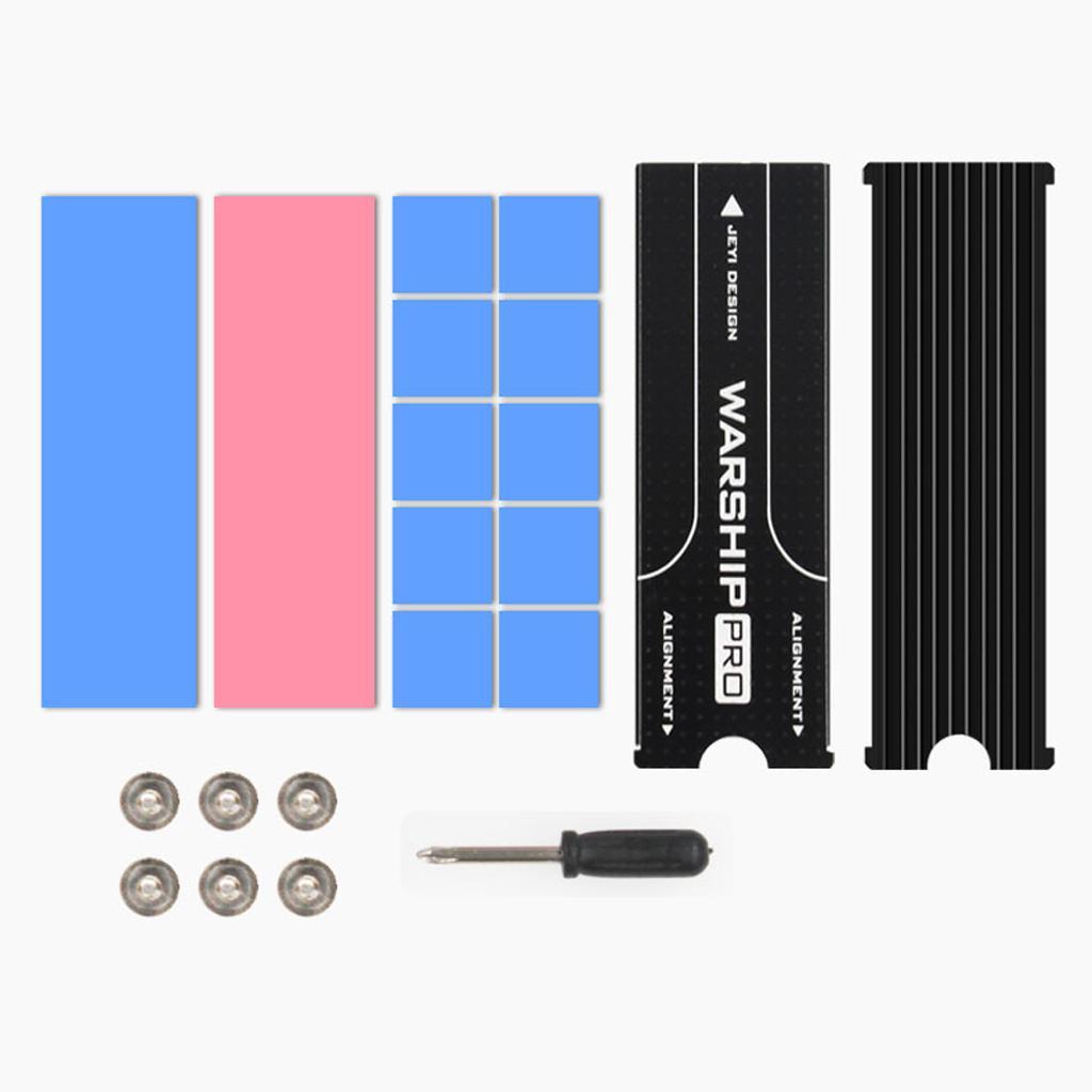 Prettyia Aluminum  for     M.2 SSD with Thermal Pad-Black